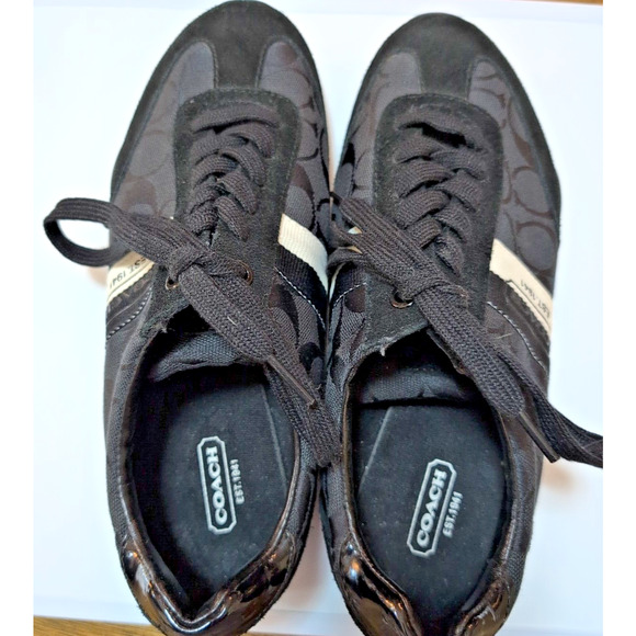 COACH Womens Kortney Black & Suede Athletic Shoes Size 8.5 great condition! - Picture 1 of 14